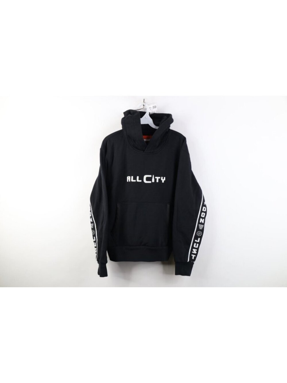 Just Don All City Mens Small Spell Out Taped Logo Basketball Hoodie Sweatshirt
